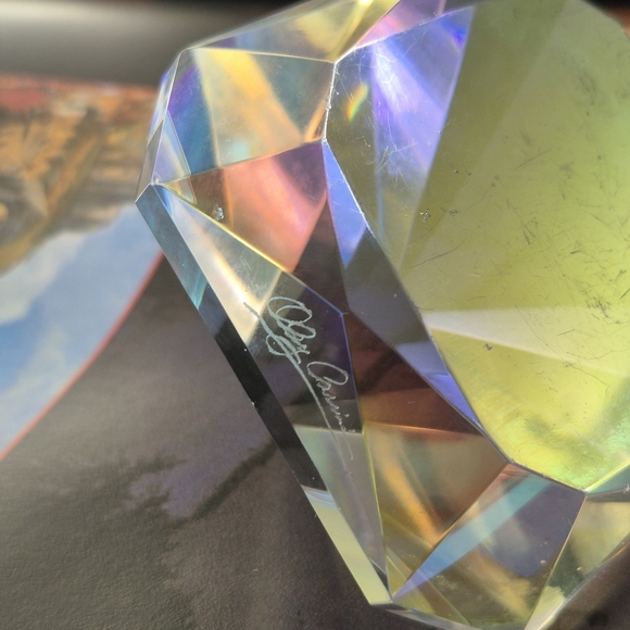 OC by Oleg Cassini Crystal Pyramid with Blue and Yellow Accents - Picture 6 of 11